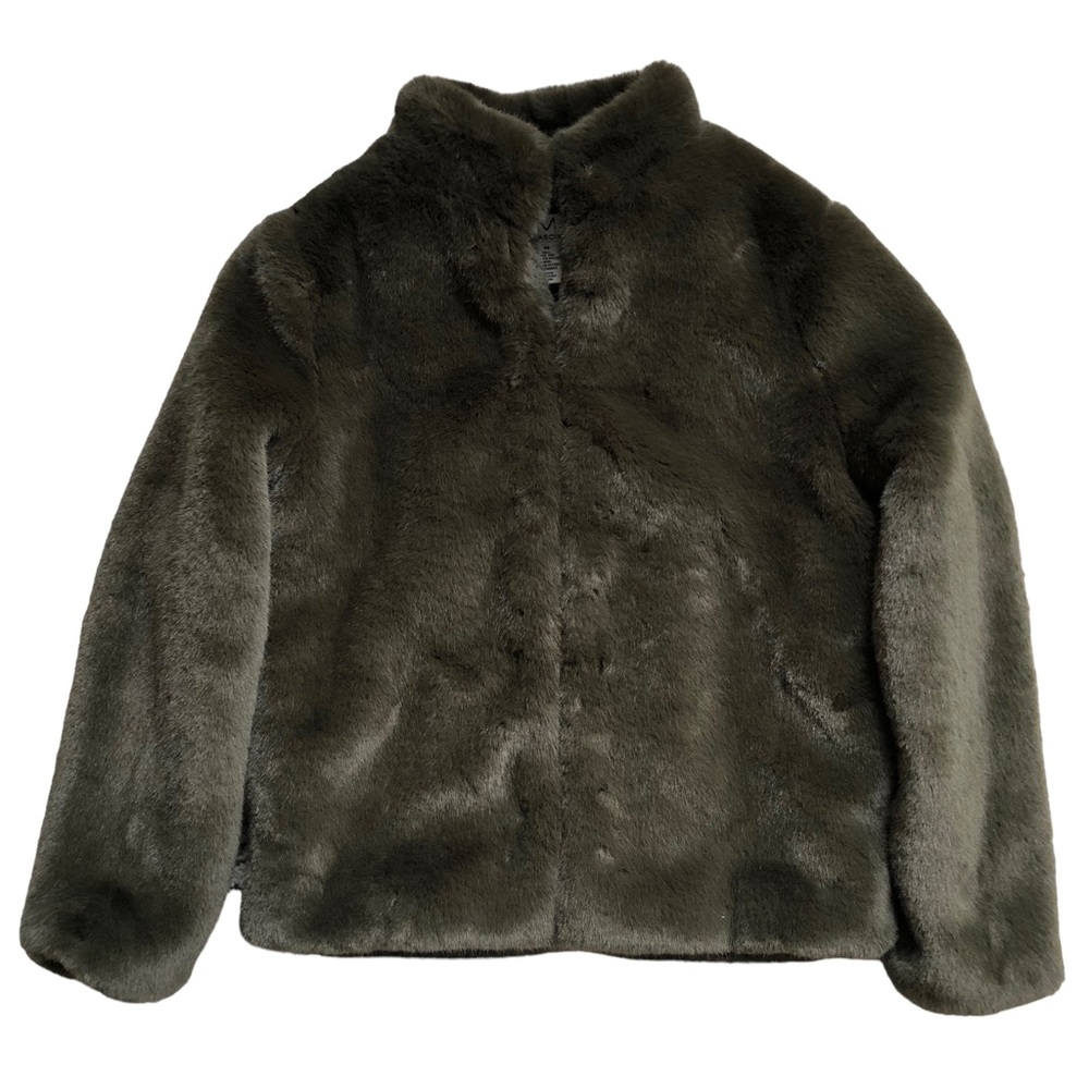 Magaschoni Faux Fur Coat Olive Green Jacket NEW Women’s Size Small NWT